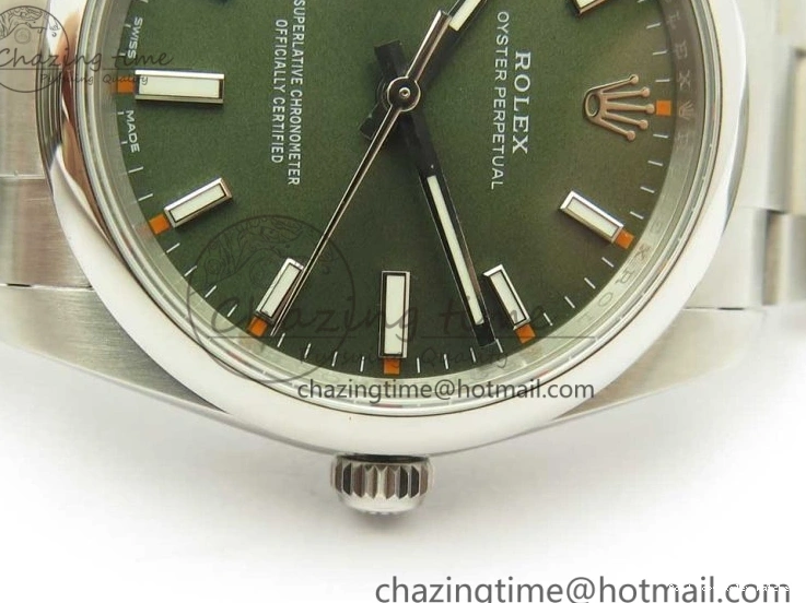 Best AAA Replica Sites Oyster 1:1 Sustainable Bracelet A Best 114200 Edition Dial 34mm UBF Green Perpetual SS 3297 on 0117